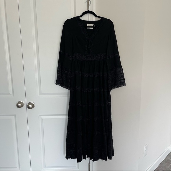 NWT Tuckernuck Hyacinth House Dress Lace Black Lydia Boho Maxi Dress - Picture 3 of 12